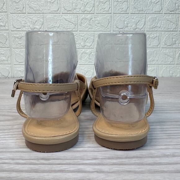 JustFab Carmina Slingback Flat Shoes 8.5 Nude Black Adjustable Buckle Colorblack - Picture 7 of 12